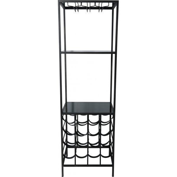 Cartier vinstll med hllare fr vinglas 160x50 cm - Svart metall + Textilskydd fr mbler