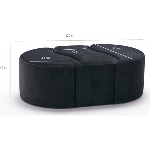 Pouf Alya - Anthracite/rose