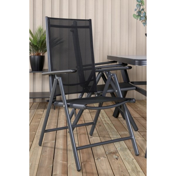 Virya utematgrupp med 4 st Break stolar - Svart/Grå Virya utematgrupp med 4 st Break stolar - Svart/Grå