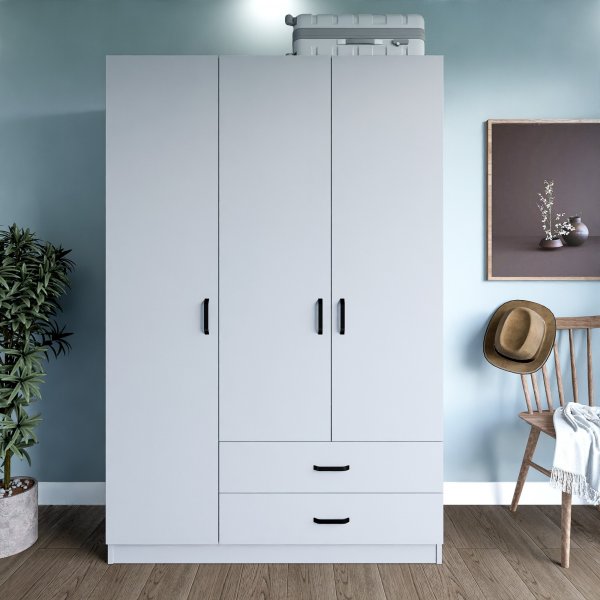 Armoire Yaman 120 x 45 x 180 cm Variante A - Blanc mat Armoire Yaman 120 x 45 x 180 cm Variante A - Blanc mat