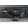 Plaza matgrupp, marmorbord med 4 st Theo sammetsstolar - Grn/Gr/Mssing