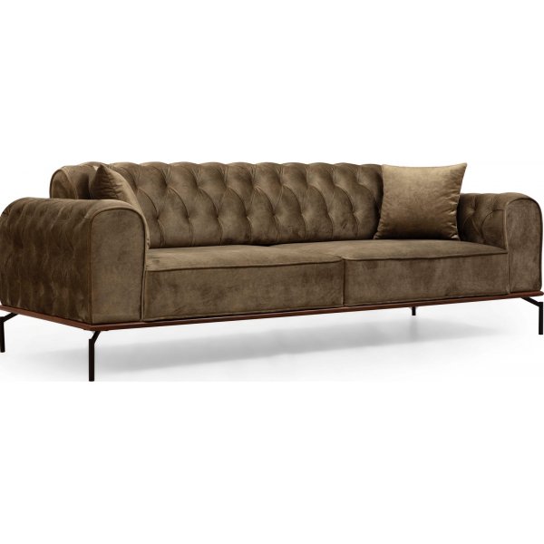 Siesta Capitone 3-sits soffa - Brun