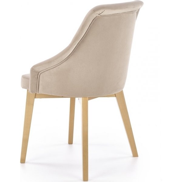 Chaise de salle à manger Catrin - Beige (Velours) / Bois Chaise de salle à manger Catrin - Beige (Velours) / Bois