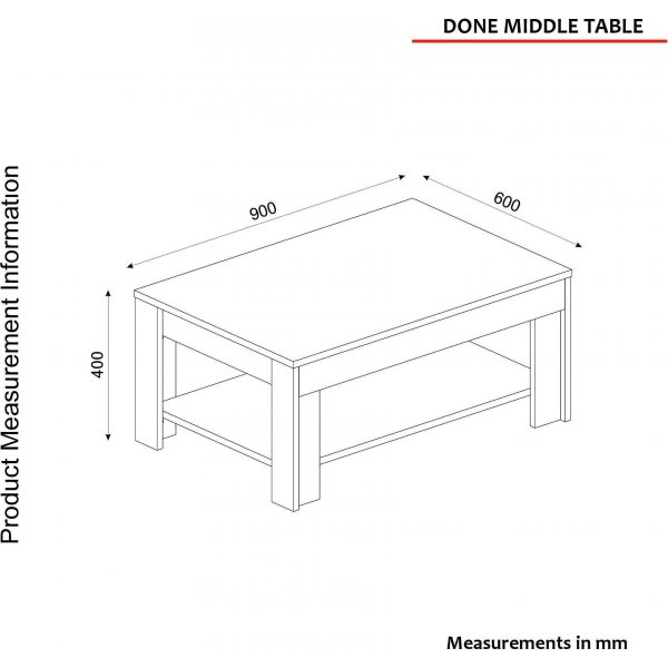 Done soffbord 90 x 60 cm - Vit/mörkbrun Done soffbord 90 x 60 cm - Vit/mörkbrun