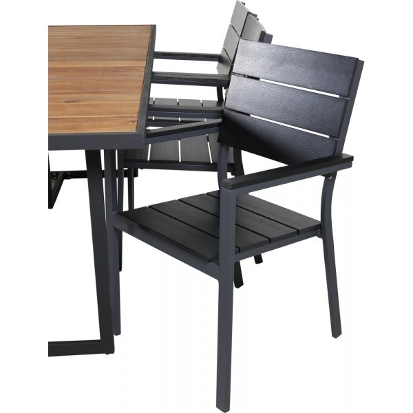 Khung utematgrupp med 6 st Levels stolar - Svart/Natur Khung utematgrupp med 6 st Levels stolar - Svart/Natur