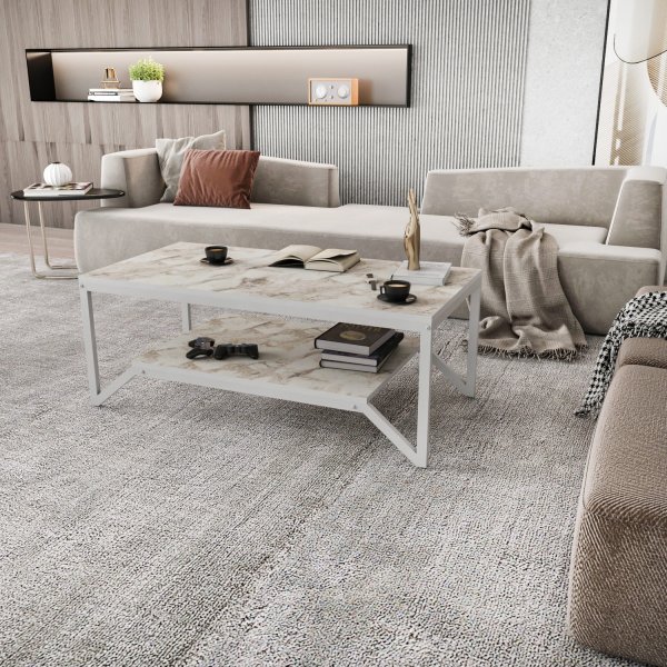 Table basse Flora 120 x 60 cm - Blanc Table basse Flora 120 x 60 cm - Blanc