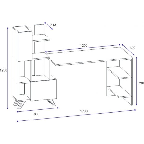 Bureau Merci Blanc - 120 x 60 cm