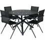Groupe de repas extrieur Alma avec 4 chaises Alina - Noir
