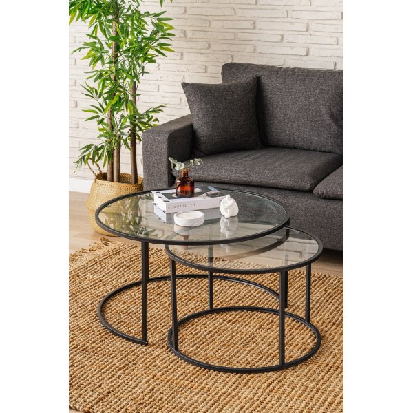 Bela soffbord-set Ø60/80 cm- Svart Bela soffbord-set Ø60/80 cm- Svart