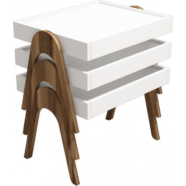 Table Roma 53,6 x 40 cm - Noyer/blanc Table Roma 53,6 x 40 cm - Noyer/blanc