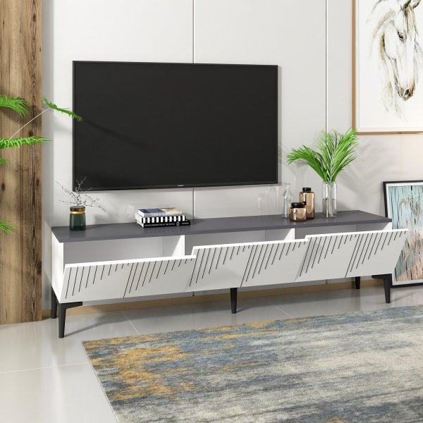 Meuble TV Draw - Blanc/anthracite Meuble TV Draw - Blanc/anthracite