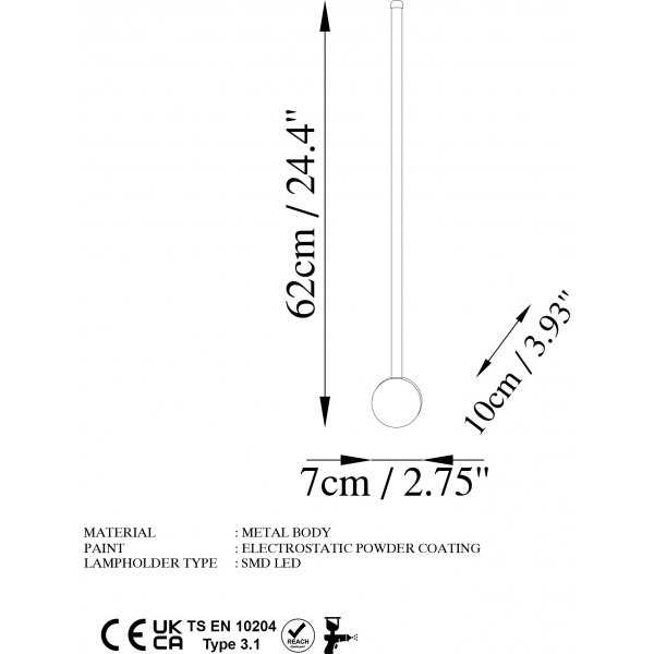 Glavo vägglampa 1 - Svart Glavo vägglampa 1 - Svart