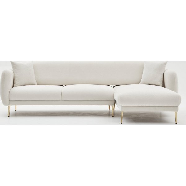 Simena divansoffa höger - Gräddvit/guld Simena divansoffa höger - Gräddvit/guld