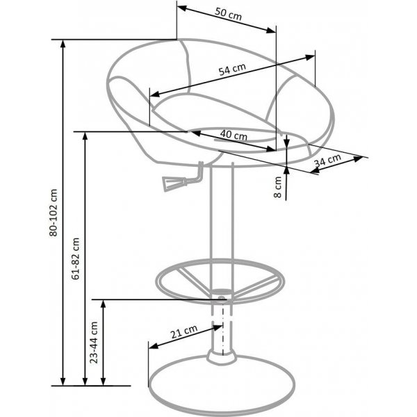 Tabouret de bar Kasey - Gris Tabouret de bar Kasey - Gris
