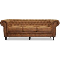 Ashford 3-sits chesterfield - Cognac ecoläder Ashford 3-sits chesterfield - Cognac ecoläder
