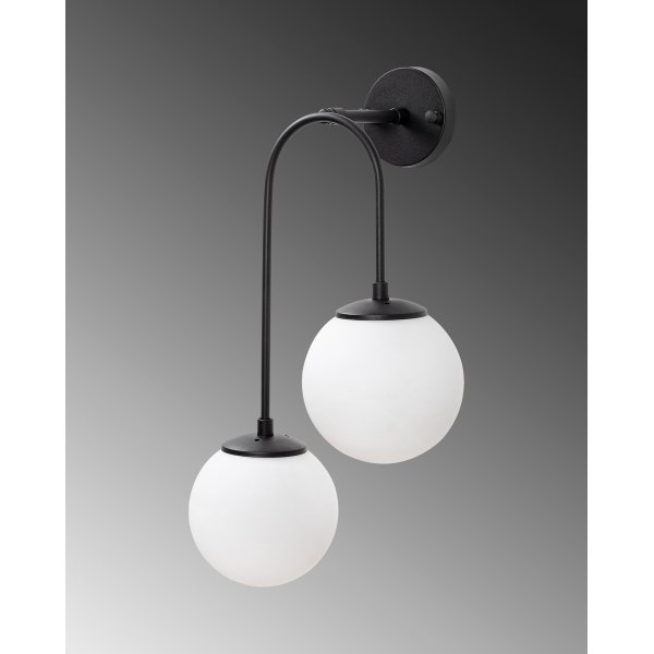 Klenod wandlamp 10575 - Zwart/wit