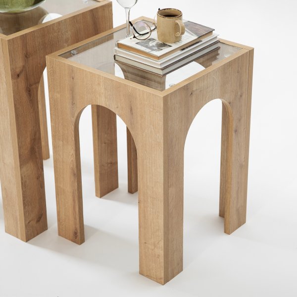 Set de tables d\\\'appoint Seine 35/35 x 35/35 cm - Chêne Set de tables d\\\'appoint Seine 35/35 x 35/35 cm - Chêne