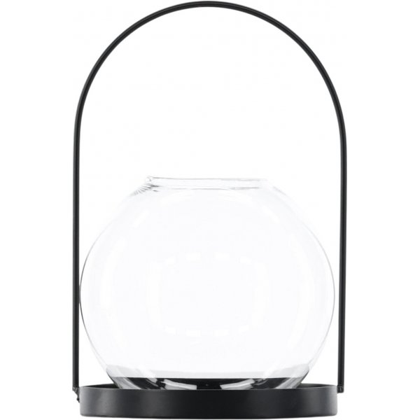 Flora lykta 22 x 14 cm - Svart