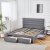 Cadre de lit creux en orme gris avec rangement 180 x 200 cm + Pieds de meubles
