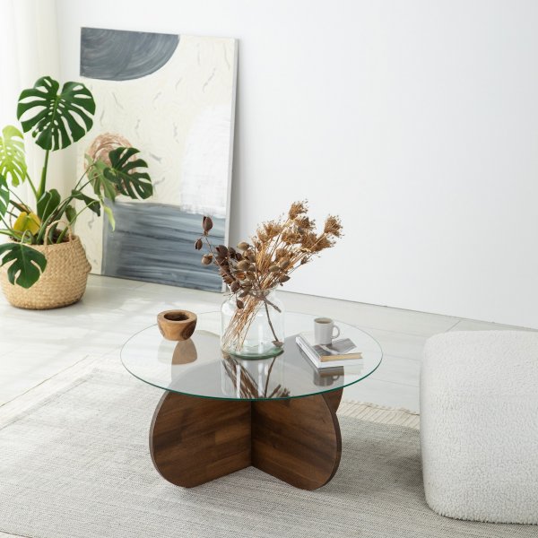 Bubbel 2 tables basses Ø75 cm - Noyer Bubbel 2 tables basses Ø75 cm - Noyer