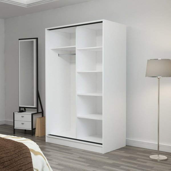 Kapusta kledingkast 120 cm - Wit/antraciet Kapusta kledingkast 120 cm - Wit/antraciet