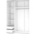 Armoire Abdel  portes coulissantes et intrieur 210x153 cm - Blanc/chne