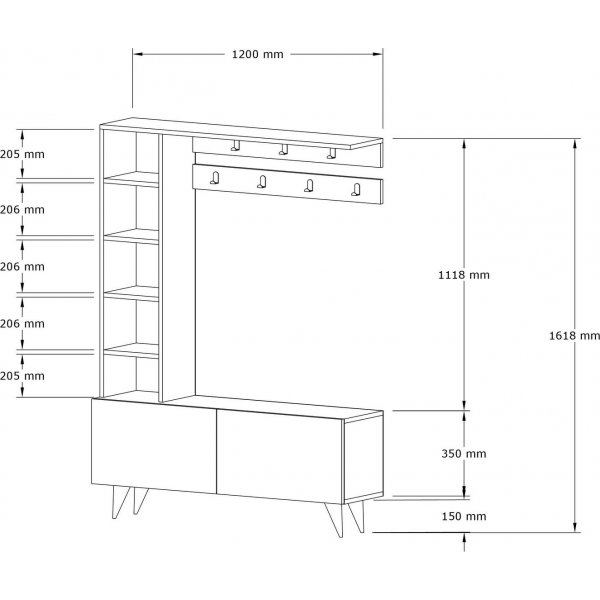 Meuble d'entrée Hale - Noyer Meuble d'entrée Hale - Noyer
