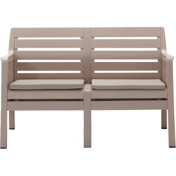 Groupe salon Lara avec canapé 2 places, 2 fauteuils et table - Cappuccino Groupe salon Lara avec canapé 2 places, 2 fauteuils et table - Cappuccino