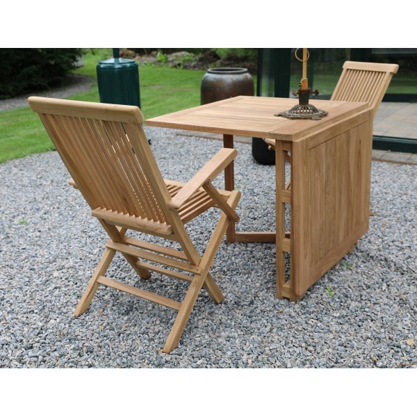 Saltö utematgrupp klaffbord med 2 st karmstolar - Teak Saltö utematgrupp klaffbord med 2 st karmstolar - Teak