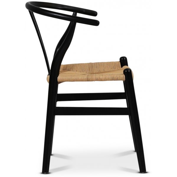 Brandon svart stol med repsits