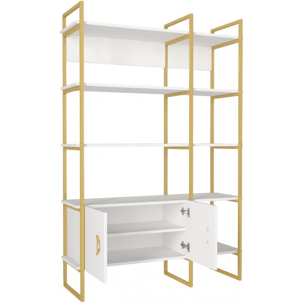 Bibliothèque Santana - Blanc/or Bibliothèque Santana - Blanc/or