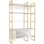Santana boekenkast - Wit/goud