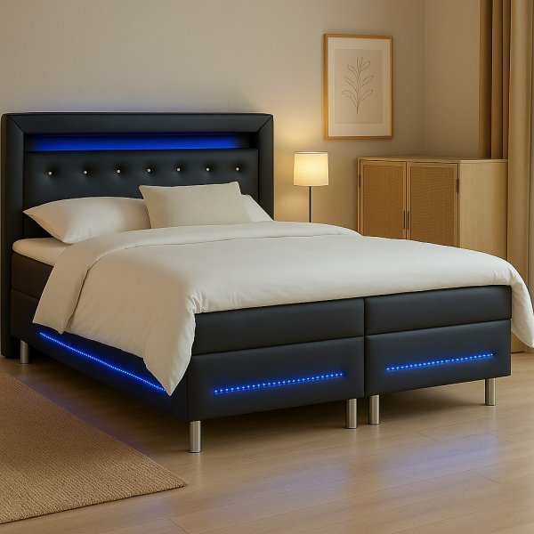 Kontinentalsng med LED-belysning 180 cm - New York
