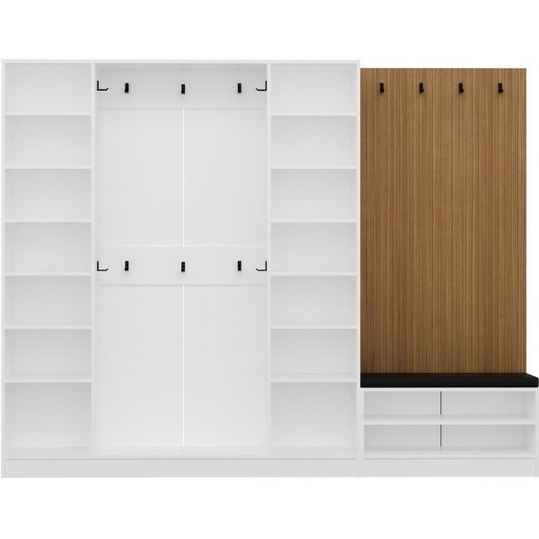 Armadio hallmöbel 270 x 35 x 210 cm - Vit/beige Armadio hallmöbel 270 x 35 x 210 cm - Vit/beige