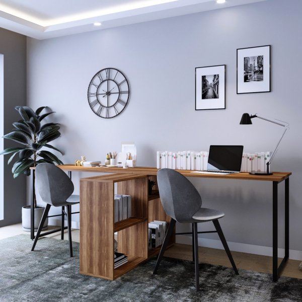 Bureau Lyndon 240x60 cm - Noyer