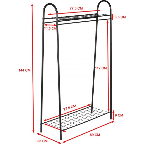 Portant à vêtements Riley - Noir Portant à vêtements Riley - Noir
