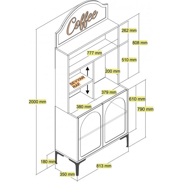 Lyon köksskåp 80 cm - Mocka/svart Lyon köksskåp 80 cm - Mocka/svart