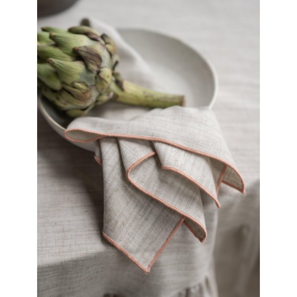 Serviette Sabina 45 x 45 cm - Corail Serviette Sabina 45 x 45 cm - Corail