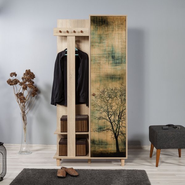 Meuble d'entrée Garmanto 90 cm - Chêne Sonoma/image Meuble d'entrée Garmanto 90 cm - Chêne Sonoma/image