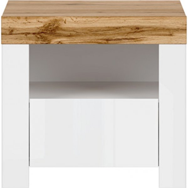 Holten nachtkastje - Wit/eiken