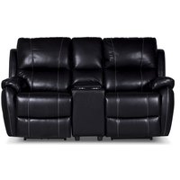 Enjoy Chicago Biosoffa - 2-sits soffa recliner (el) i svart konstläder Enjoy Chicago Biosoffa - 2-sits soffa recliner (el) i svart konstläder