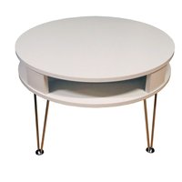 Designa runt soffbord - Krom/Vit Designa runt soffbord - Krom/Vit