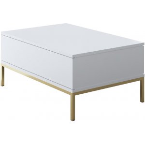 Table basse Lord 90 x 60 cm - Blanc/dor