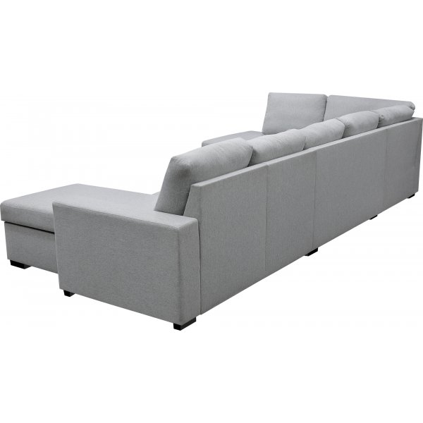 U-soffa med förvaring 367 cm grå + Fläckborttagare för möbler U-soffa med förvaring 367 cm grå + Fläckborttagare för möbler