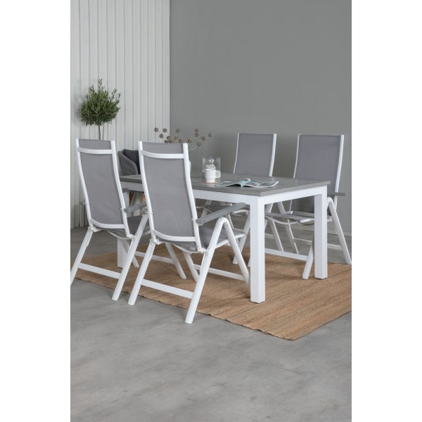 Albany utematgrupp med 4 st Albany stolar - Vit/Gr�