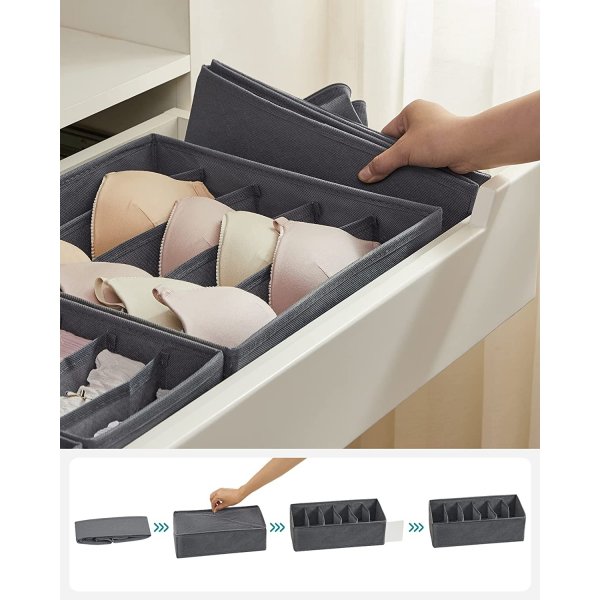 Insert de tiroir Jona, 8 pcs - Gris