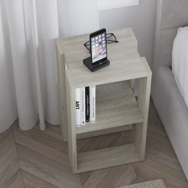 Lonie sängbord - Travertin Lonie sängbord - Travertin