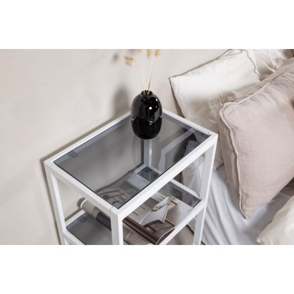 Korsbacken sängbord - Vit/grå Korsbacken sängbord - Vit/grå