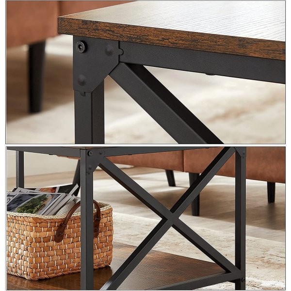 Amos soffbord 100 x 55 cm - Brun/svart Amos soffbord 100 x 55 cm - Brun/svart