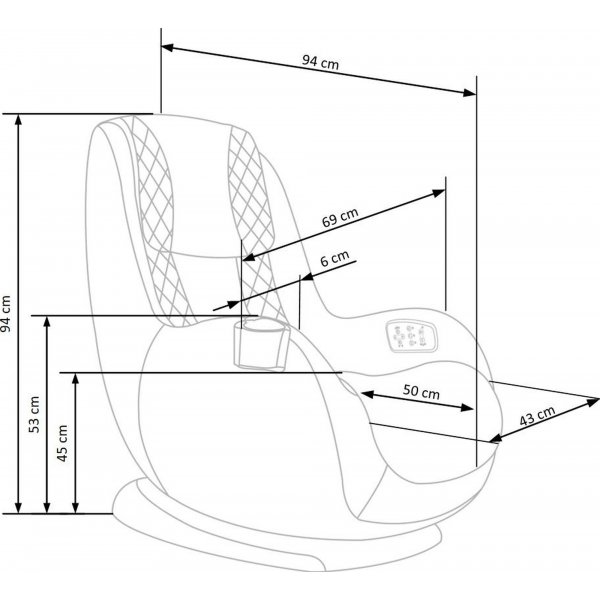Mercura reclinerfåtölj med massage i beige ekoläder Mercura reclinerfåtölj med massage i beige ekoläder